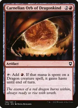 Carnelian Orb of Dragonkind NM Commander Legends: Battle for Baldur's Gate MTG - Image 1