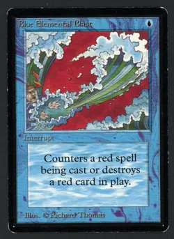 ***Beta Blue Elemental Blast (Vertical Bend)*** MTG Beta Magic Kid Icarus - Image 1