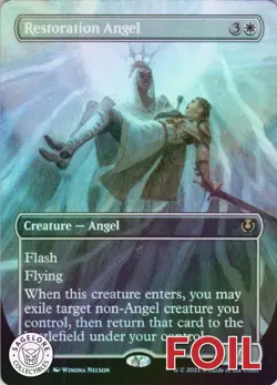 MTG Restoration Angel (Borderless) (299) | NM Foil | Innistrad Remastered {INR} - Image 1