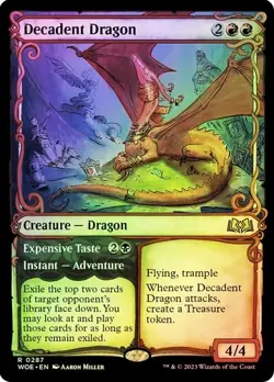 MTG Decadent Dragon Expensive Taste Showcase FOIL - Wilds of Eldraine #287 - Image 1
