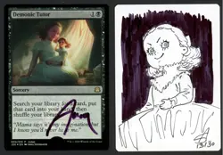 ***FOIL Demonic Tutor Judge Promo Altered Signed Artist Proof*** Anna Steinbauer - Image 1