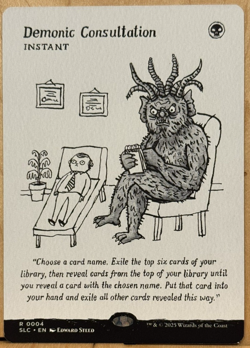 LIMITED EDITION Secret Lair MtG Demonic Consultation Unplayed NM BORDERLESS! - Image 1