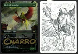 ***FOIL Birds of Paradise Altered Signed Artist Proof* Bloomburrow Javier Charro - Image 1