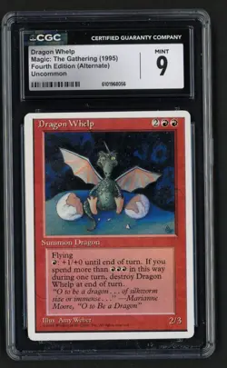***CGC 9 Dragon Whelp*** MTG Alternate 4th Edition Magic Kid Icarus - Image 1