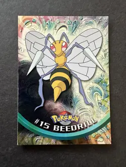 Pokemon Topps Series 1 Blue Logo Holo #15 Beedrill - Image 1