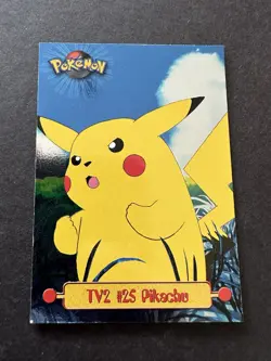 Pokemon Topps Series 1 Holo TV2 #25 Pikachu - Image 1