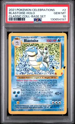 2021 Pokemon Celebrations - Classic Coll - Blastoise - Holo - 2/102 - PSA 10 - Image 1