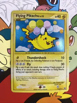 Flying Pikachu 113/111 Platinum Rising Rivals Pokemon Holo Secret Rare LP+ Swirl - Image 1