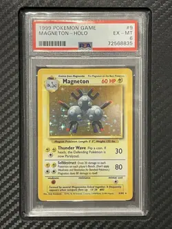 1999 PSA 6 Magneton #9 Holo Rare WOTC Pokemon Game Base Set Unlimited - Image 1