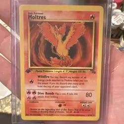 Pokemon TCG 1995 Moltres Fossil 27/62 1st Edition Regular 70 HP Rare WOTC - Image 1