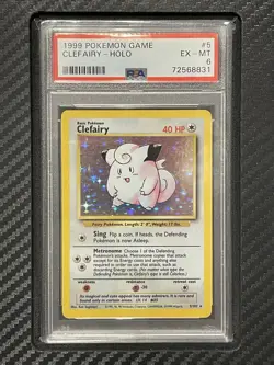 1999 PSA 6 Clefairy #5 Holo Rare WOTC Pokemon Base Set Unlimited - Image 1