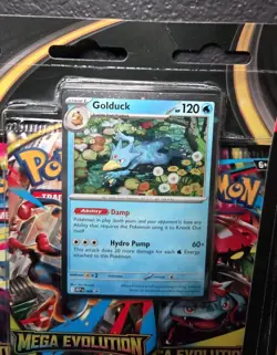 Pokemon TCG Mega Evolution 3-Pack Blister Set of 2 Psyduck and Golduck Sealed - Image 3