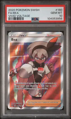 2020 POKEMON SWORD & SHIELD VIVID VOLTAGE #180 FULL ART/BEA PSA 10 - Image 1