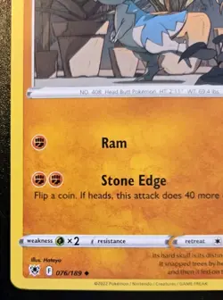 Cranidos 076/189 Uncommon Sword & Shield: Astral Radiance Pokemon TCG - Image 4