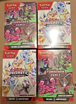 Pokemon TCG Prismatic Evolutions & Shrouded Fable Booster Bundle Lot of 4 - Image 1