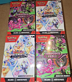 Pokemon TCG Prismatic Evolutions & Shrouded Fable Booster Bundle Lot of 4 - Image 2