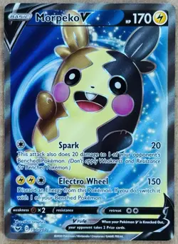 POKEMON TCG SWORD & SHIELD MORPEKO V FULL ART ULTRA RARE HOLO 190/202 NM+ - Image 1