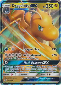 Moderately Played Dragonite GX - 152/236 - Ultra Rare Pokemon Unified Minds - Image 1