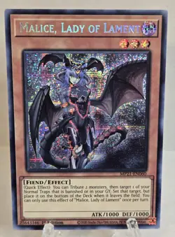 YuGiOh! Malice, Lady of Lament MP21-EN060 Prismatic SECRET Rare 1st Edition - Image 1