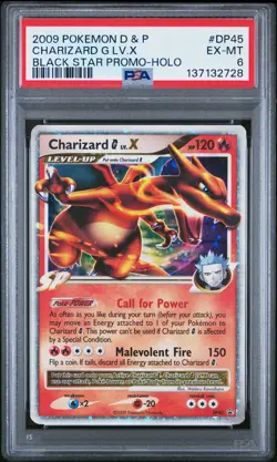 2009 POKEMON DIAMOND & PEARL BLACK STAR PROMO HOLO #DP45 CHARIZARD G LV.X PSA 6 - Image 1