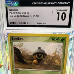 2006 Pokemon Seedot EX Legend Maker 61/92 CGC 10 Gem Mint Card - Image 2