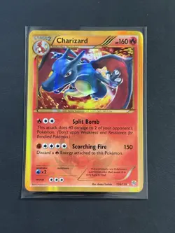 2013 Pokemon Black White Plasma Storm Charizard Holo Foil Secret Rare 136/135 - Image 1
