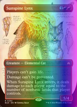 MTG Magic the Gathering Sunspine Lynx (292/427) Bloomburrow LP FOIL - Image 1