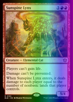 MTG Magic the Gathering Sunspine Lynx (155/427) Bloomburrow LP FOIL - Image 1