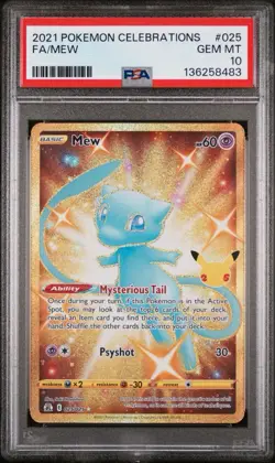 CELEBRATIONS 025 FULL ART/MEW PSA 10 2021 POKEMON TCG - Image 2
