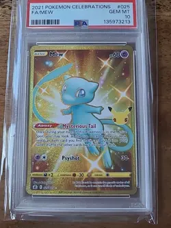 Pokemon TCG Celebrations Mew Gold Holo Secret Rare Card 025/025 2021 Psa 10 - Image 1