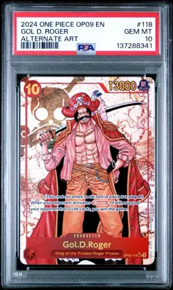 One Piece Gol.D.Roger (Alternate Art) OP09-118 Emperors in the New World PSA 10 - Image 1