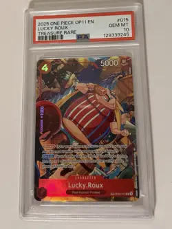 ONE PIECE TREASURE RARE #015 LUCKY ROUX PSA 10 - Image 1