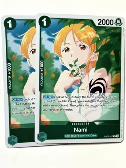 One Piece CCG - Nami EB02-017 Extra Booster Rare Foil English x2 - Image 1