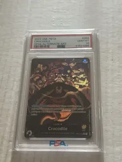 One Piece Kingdoms Of Intrigue Crocodile OP04-058 Leader Alt Art PSA 10 English - Image 1