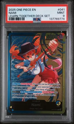 2025 ONE PIECE EN LEARN TOGETHER DECK SET #041 NAMI PSA 9 - Image 1