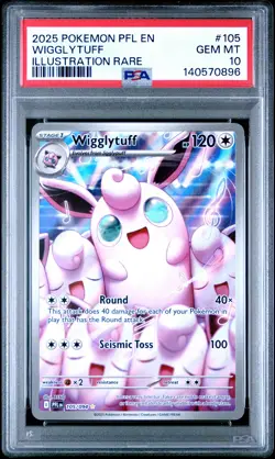 2025 POKEMON PFL EN-PHANTASMAL FLAMES ILLUSTRATION RARE #105 WIGGLYTUFF PSA 10 - Image 1