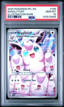 2025 POKEMON PFL EN-PHANTASMAL FLAMES ILLUSTRATION RARE #105 WIGGLYTUFF PSA 10 - Image 1