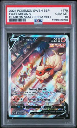 2021 POKEMON SWSH BLACK STAR PROMO #179 FULL ART/FLAREON V PSA 10 - Image 1