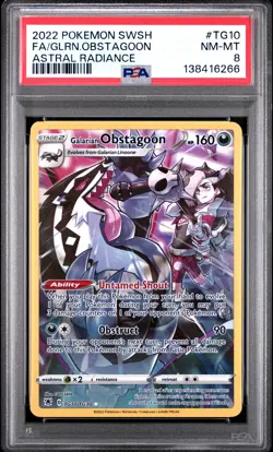 2022 POKEMON SWORD & SHIELD ASTRAL RADIANCE FULL ART/GALARIAN OBSTAGOON PSA 8 - Image 1