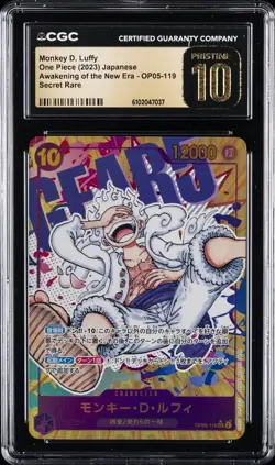 2023 ONE PIECE JPN #OP05-119 MONKEY D. LUFFY CGC 10 PERFECT - Image 1