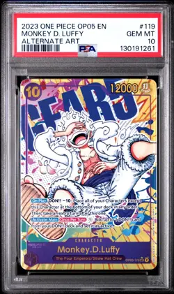 2023 ONE PIECE OP05 119 MONKEY D LUFFY GEAR 5 NIKA SEC ALT ART ENGLISH PSA 10 - Image 1