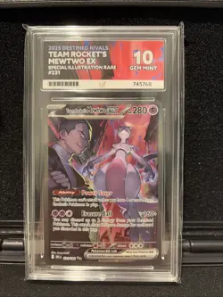 Team Rocket’s Mewtwo Pokemon Destined Rivals SIR 231/182 Ace 10 Perfect Subgrade - Image 1