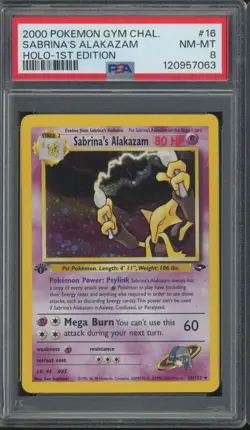 2000 Pokemon Gym Challenge 1st Edition #16 Sabrina's Alakazam PSA 8 - Image 1