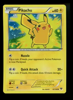 Pikachu 42/146 XY Base 2014 Movie Promo Holo Rare Pokemon Card TCG - Image 1