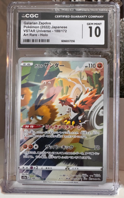 Galarian Zapdos 188/172 AR Art Rare VSTAR Universe Pokemon Card CGC 10 Gem Mint - Image 1