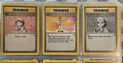 Pokemon TCG Bill, Lass, & Professor Oak Base Set 1999 Trainer Cards Lot of 3 - Image 2