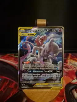Mewtwo & Mew GX SM191 Tag Team Full Art Sun Moon Promos Pokemon Card NM - Image 1