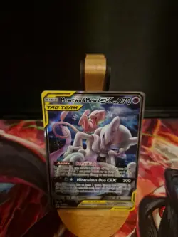 Mewtwo & Mew GX SM191 Tag Team Full Art Sun Moon Promos Pokemon Card NM - Image 2