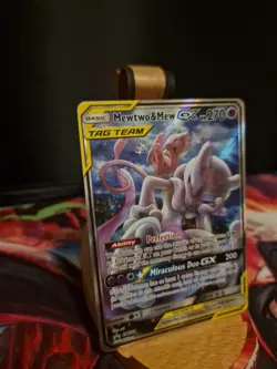 Mewtwo & Mew GX SM191 Tag Team Full Art Sun Moon Promos Pokemon Card NM - Image 3