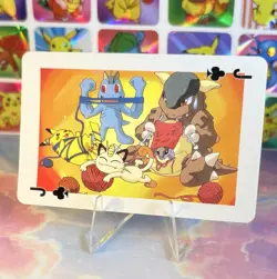 Pikachu Pokemon Vintage Playing Poker Card Charizard Nintendo - Prism Holo Back - Image 2